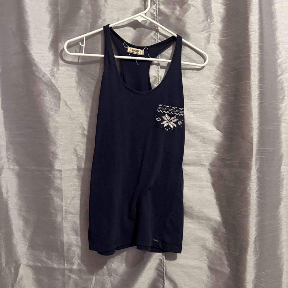 Navy Blue Racerback Tank Top
